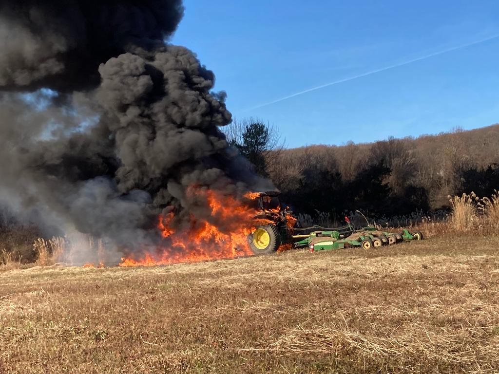 The Berwyn Fire Company was dispatched at 9:58 a.m. to the area of Wilson Rd. and Yellow Springs Rd. in Tredyffrin Township for a tractor fire.