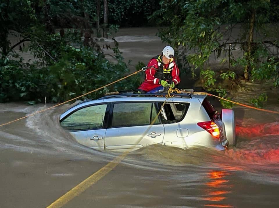 During the response to the remnants of Hurricane Ida on September 1, 2021, Berwyn led the successful rescue of a civilian trapped in floodwaters along Valley Creek in Tredyffrin Township.