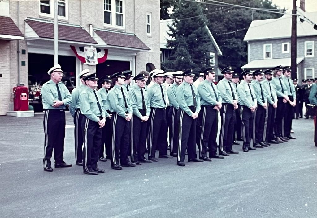 Anthony (Doodles) DiAndrea, Jr., front row - fourth from left, at the Berwyn Fire Company 75th anniversary celebration in 1969.