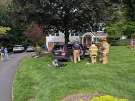 Berwyn rescuers freed a driver after their car struck a tree in Easttown Township.